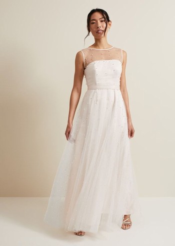 Phase Eight Genova Beaded Wedding Dress Rose Canada | YCDSQV-180